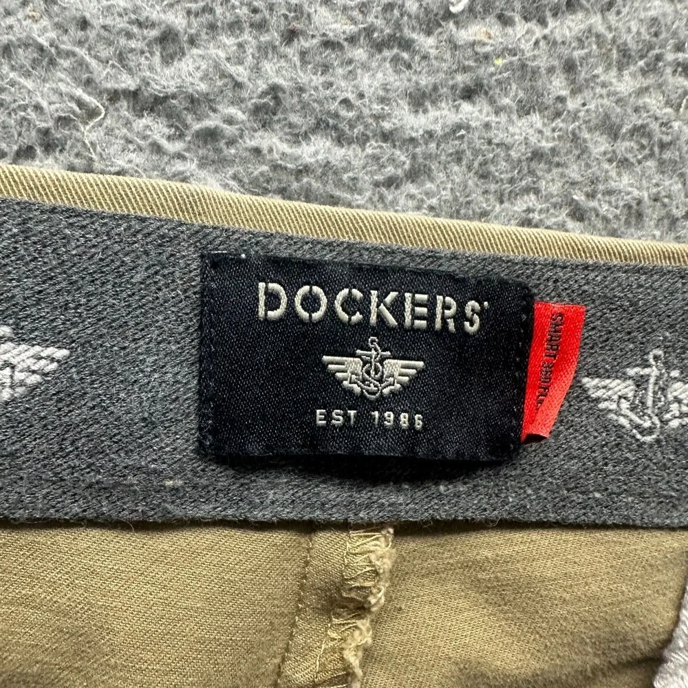 Dockers Smart 360 Flex Pant Mens 38x28 Brown Cotton Khakis Straight Leg Workwear